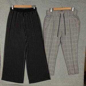 ATM Pants Womens Medium‎ M Wide Leg Crop Plaid ANTHONY THOMAS MELILLO Lot Of 2